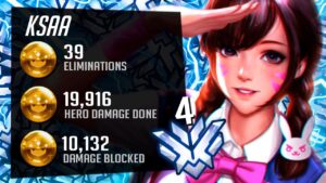 Ksaa Top 4 Dva Gameplay - Road to Rank 1! 39 elims! [ Overwatch Season 30 Top 500 ]