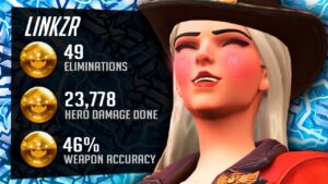 LiNkzr Carry Ashe - 49 elims! [ Overwatch Season 30 Top 500 ]