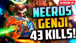 Necros Genji Tryharding in ranked - Season 31! 43 elims! [ Overwatch Top 500 ]