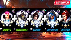 Harbleu Zarya + Kephrii Mei + Gale Ana + Joystick Brigitte + Ace  [ Overwatch Season 31 Top 500 ]