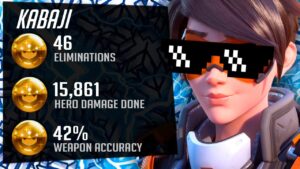 Kabaji Tryhard Ranked Tracer gameplay - 46 elims! [ Overwatch Season 31 Top 500 ]