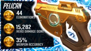 Pelican Carry Tracer gameplay on Route 66! 44 elims! [ Overwatch Season 31 Top 500 ]