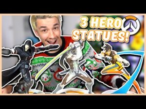 UNBOXING 3 OVERWATCH HERO STATUES (Genji, Reaper, and Tracer Statues!)