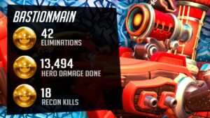 BastionMain #1 Bastion One Trick - 42 elims! [ Overwatch Season 32 Top 500 ]
