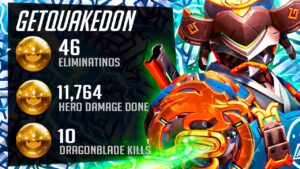 Doomfist Main plays as Genji - GetQuakedOn! 46 elims! [ Overwatch Season 32 Top 500 ]