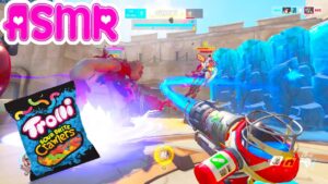 ASMR Gaming 🍀 Overwatch Relaxing Mei Comp Gameplay Gummy Worms Eating Controller Sounds Whispering 💤
