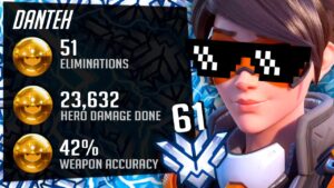 Danteh Pro Tracer and Hanzo - 51 elims! POTG! [ Overwatch Season 32 Top 500 ]