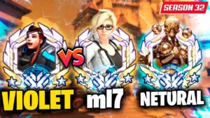 Violet #1 Brigitte VS ml7 Mercy + Netural Zenyatta! [ Overwatch Season 32 Top 500 ]