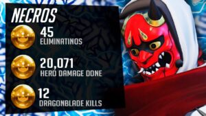 Necros OP Genji Gameplay on Route 66! 45 elims! POTG! [ Overwatch Season 33 Top 500 ]