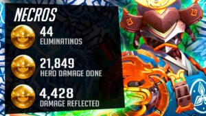 Necros Carry Genji - 44 elims! POTG! [ Overwatch Season 34 Top 500 ]