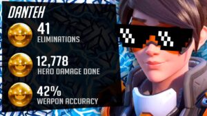 Danteh Pro Tracer Gameplay - 41 elims! [ Overwatch Season 34 Top 500 ]