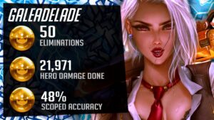 Gale OP Ashe gameplay - 50 elims! POTG! [ Overwatch Season 34 Top 500 ]