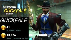 Gale Sick McCree (Cassidy) gameplay! 41 elims! POTG! [ Overwatch Season 34 Top 500 ]