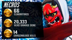 Necros OP Genji Gameplay on Havana! 66 elims! POTG! [ Overwatch Season 34 Top 500 ]