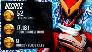 Necros The Most Dominant Genji Gameplay Ever! 52 elims! [ Overwatch Season 35 Top 500 ]