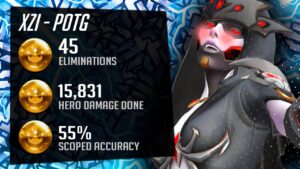 XZI Impressive Widow on NA Servers - 45 elims + POTG [ Overwatch Season 35 Top 500 ]