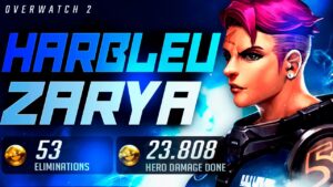HARBLEU ZARYA GOD - 53 ELIMS! OVERWATCH 2 GAMEPLAY
