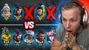 GRANDMASTERS vs PLATINUMS but every time the Grandmasters win, they LOSE a player! (Overwatch 2)
