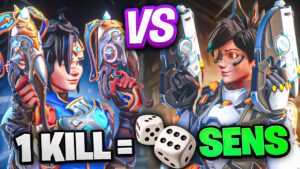 I Challenged Him to a 1v1... But Every Kill = RANDOM Sensitivity... (Overwatch 2)