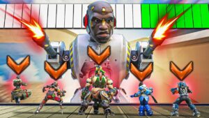 1 MEGABUFFED AI Doomfist vs 5 BRONZES - Who wins?! (Overwatch 2)